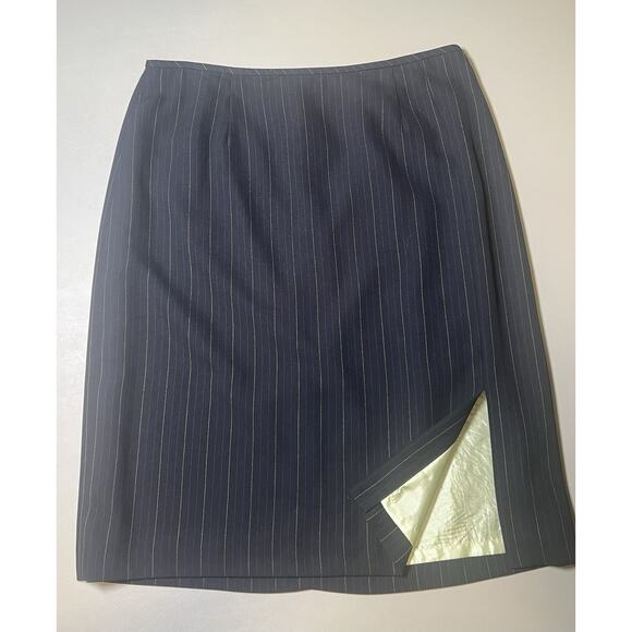 Liz Claiborne Suits Skirt Black With Pin Stripes Women’s 10 Back Zipper - Picture 2 of 10